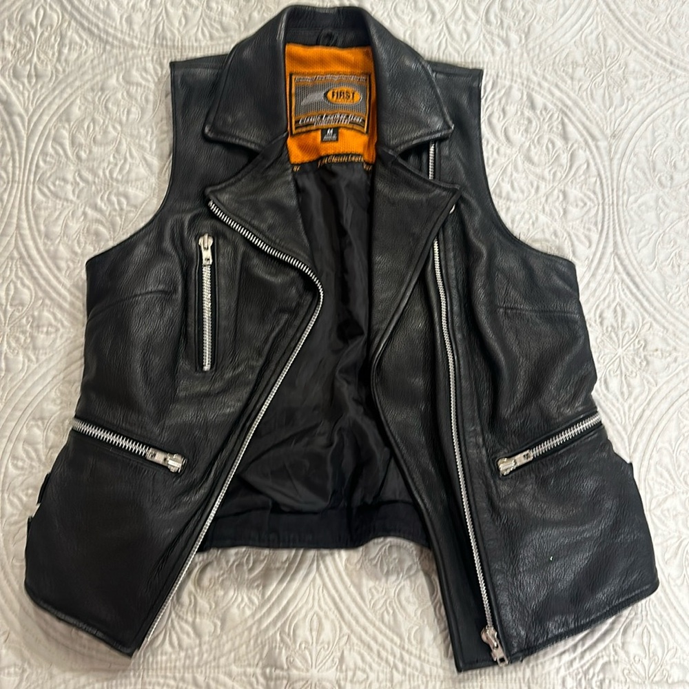 Genuine leather biker vest. Great condition